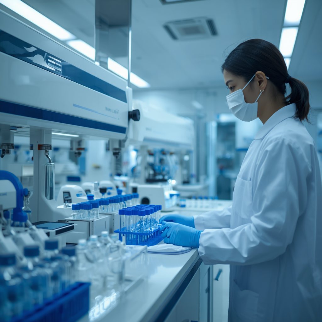 Nhà khoa học Nexvel Biotech làm việc trong phòng thí nghiệm